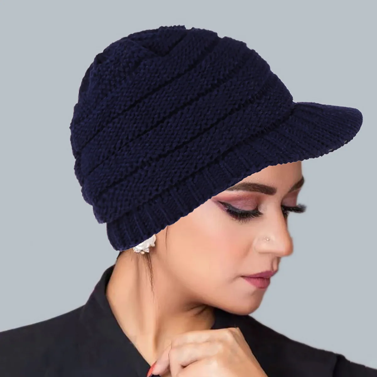 Automne femmes visière chapeau tricoté casquette de Baseball musulman Hijab Turban bord Bonnet perte de cheveux hiver chaud chapeaux foulard Turbante Mujer