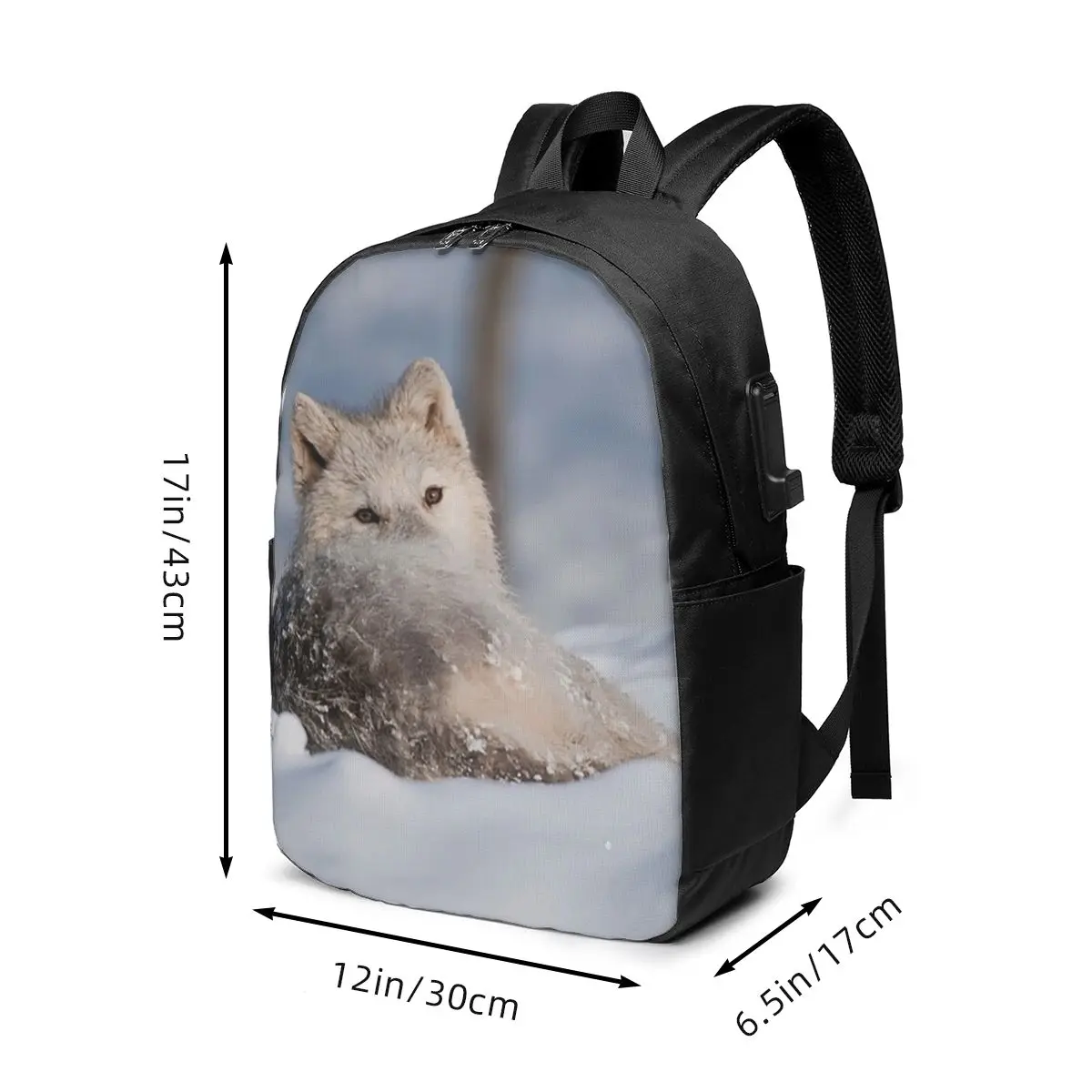 Arctic Foxes Playing In Snow Backpack Travel Notebook Bag Computer College Student School Bag Laptop Shoulder Bags for Men Women