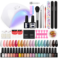 Nail Set 10/20 PCS Gel Nail Polish with 48W/36W UV LED Lamp Dryer Semi Permanent Gel Varnish Set Professional Manicure Tools Set