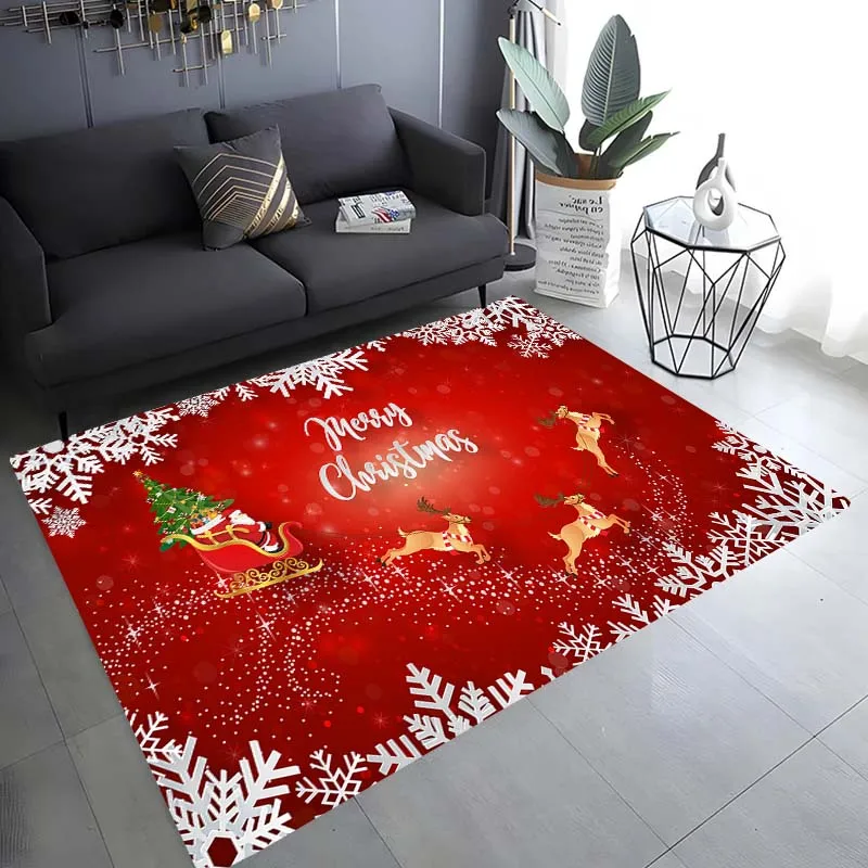 

Santa Claus Christmas Tree Snowman Elk Animal Decoration Carpet Bedroom Living Room Study Room Restaurant Cushion Floor Mat