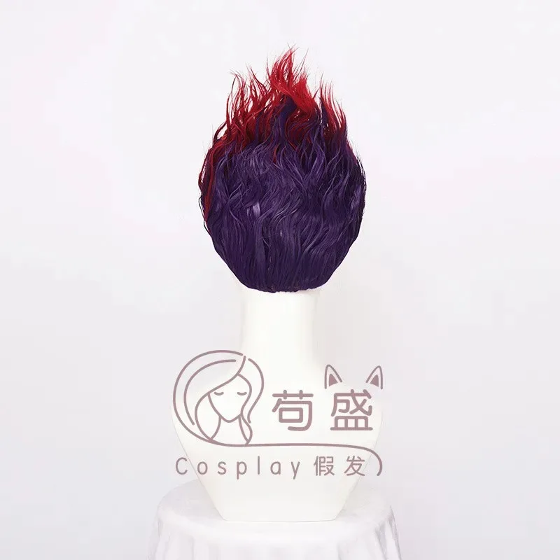DY20NEW هنتر × هنتر عمل الشكل المفاتيح الأحمر مختلط اللون الأرجواني Hisoka فيلم التلفزيون شعر مستعار تأثيري الحرارة الألياف الاصطناعية الشعر + شعر مستعار