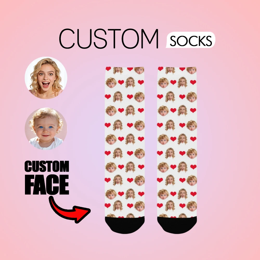 

Custom Face Socks Personalized Photo Socks Funny Gift for Men Women Couples Friends Unique Custom Printed Socks