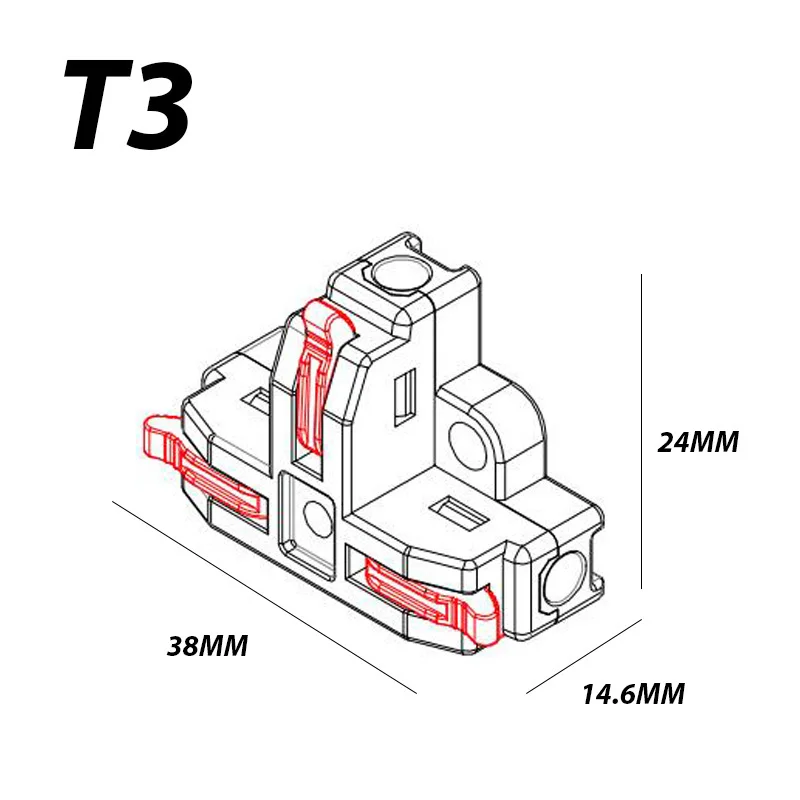 T Type Wire Connectors Quick Splitter Universal Wiring Cable LED Distribution Terminal Push-in Fast Power Electrical Connector