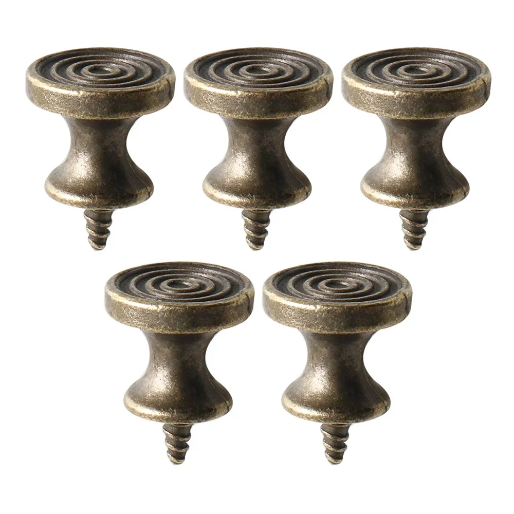 

5Pcs Solid Single Hole Circular Pull Head Zinc Alloy Chinese Style Drawer Wardrobe Handle Comes Furniture Hardware with Screws