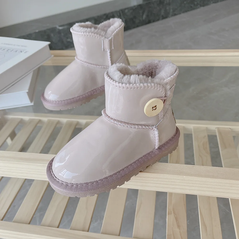 Winter New Warm Children Snow Boots Kids Plush Thickened Waterproof Shoes Korean Boots botas de invierno para niña зимние сапоги