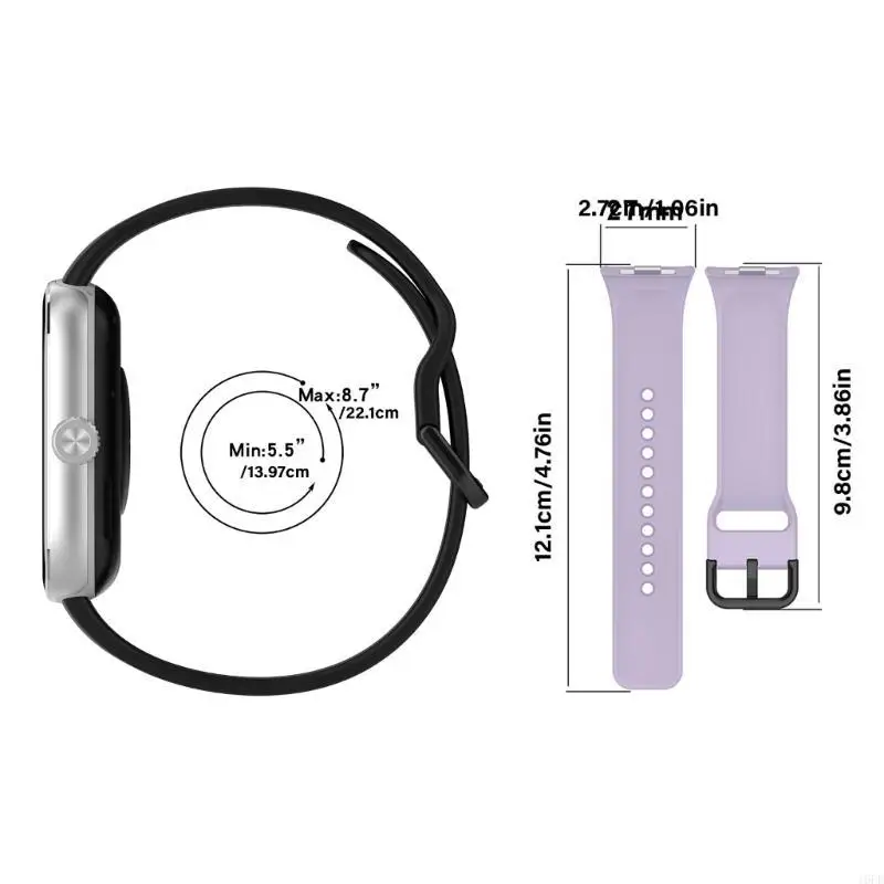 16FD Silicone Wrist Straps Bracelet For Watch 5/4/5 eSIM Quick Release Bracelet Belt