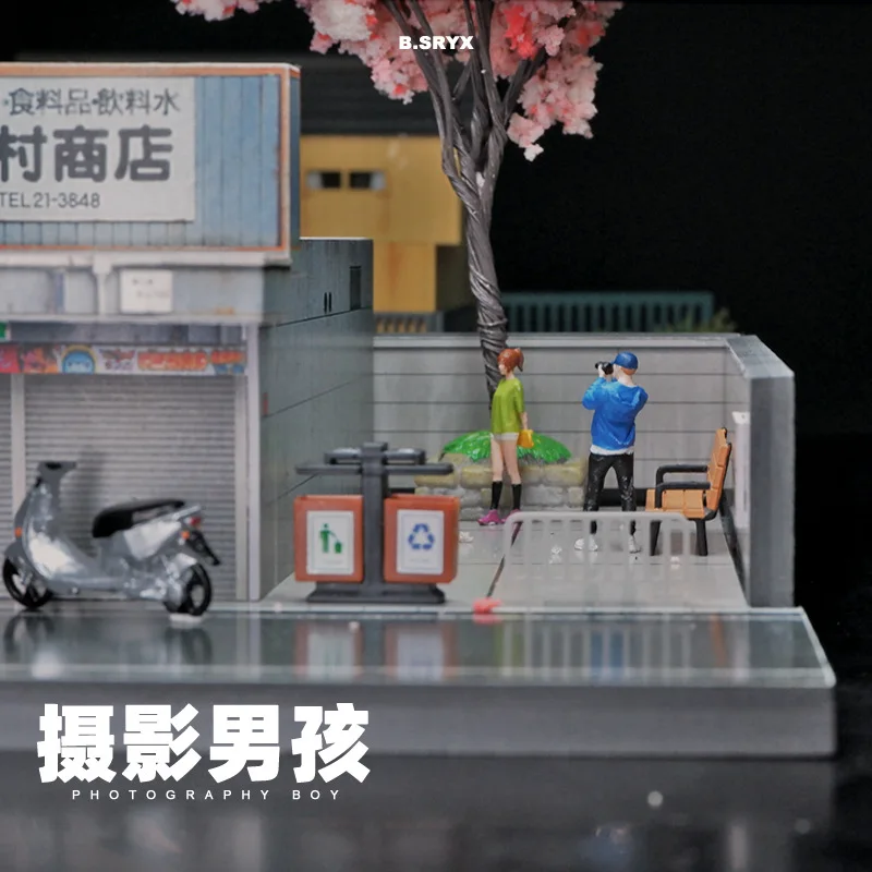 رسمت المنمنمات 1/64 مصور ذكر أنثى تمثال دمية صغيرة نموذج المشهد الإبداعي الدعائم عرض المناظر الطبيعية الديكور