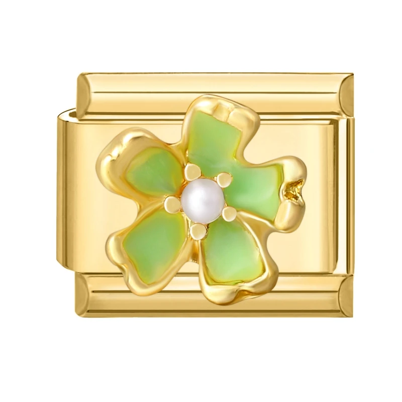 أزياء بسيطة ملونة الزركون فراشة القلب الذهب اللون الإيطالية سحر الروابط صالح 9 مللي متر سوار الفولاذ المقاوم للصدأ صنع المجوهرات #5