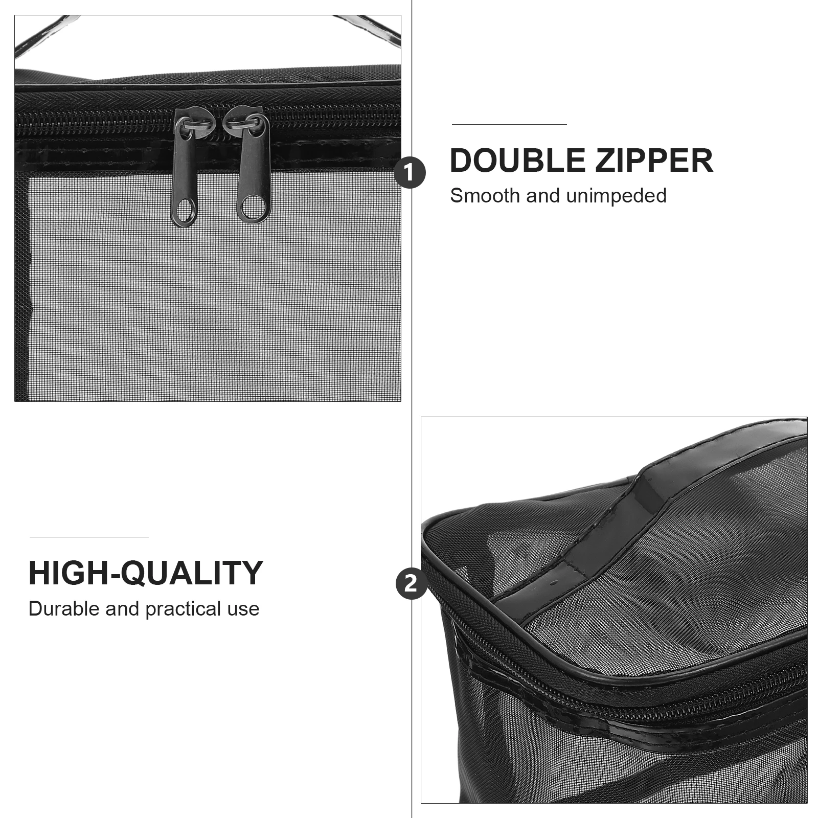 

1pc Large Capacity Mesh Bag Toiletry Pouch Makeup Storage Travel Accessories Zipper Sealing Daily Use Gift For Family