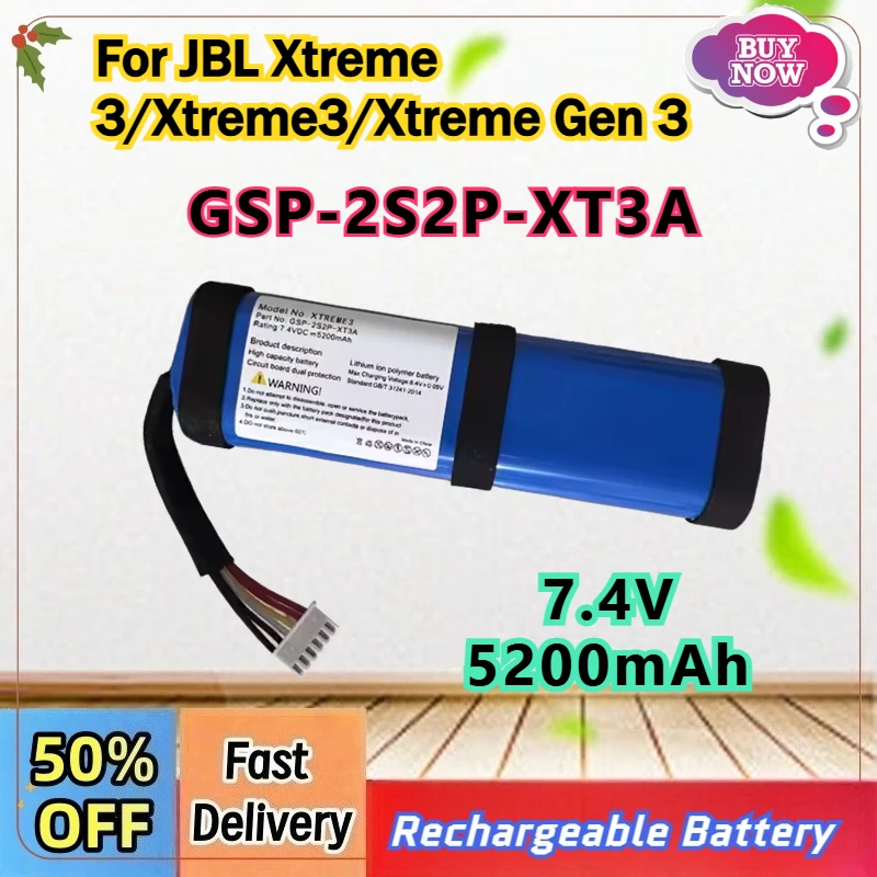 7.4V 5200mAh GSP-2S2P-XT3A Battery For JBL Xtreme 3/Xtreme3/Xtreme Gen 3 Replacement Wireless Bluetooth Speaker Batteries