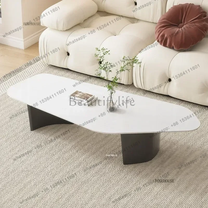 LSDesign Coffee Tables Living Room Center Table Furniture for Home Black Irregular Low Marble Hotel Modern Side Table