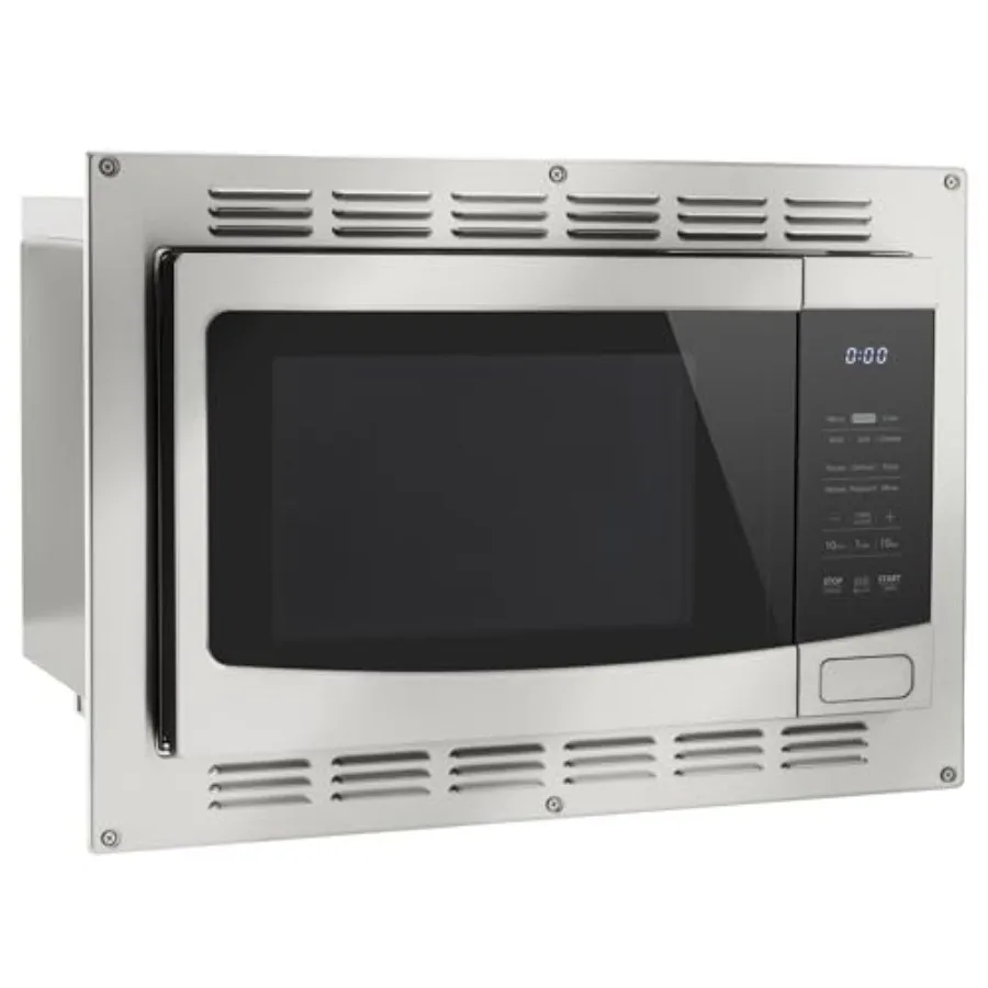 

RV Kitchen Air Fryer Convection Microwave with Trim Kit 1.0 Cu. Ft. 120V 6 Cooking Modes Stainless Steel