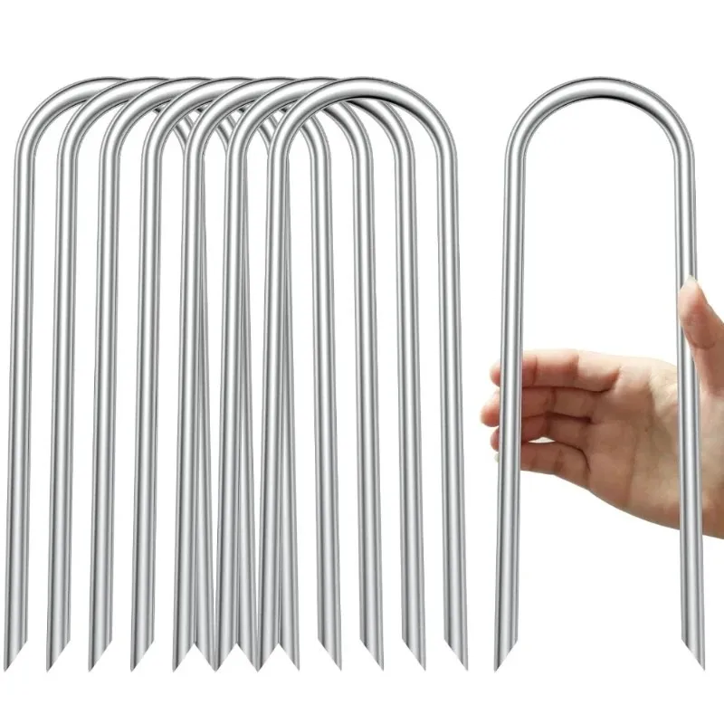 top quality heavy-duty u-shaped wind stakes galvanized steel ground anchors trampoline stakes heavy-duty trampoline anchor kits