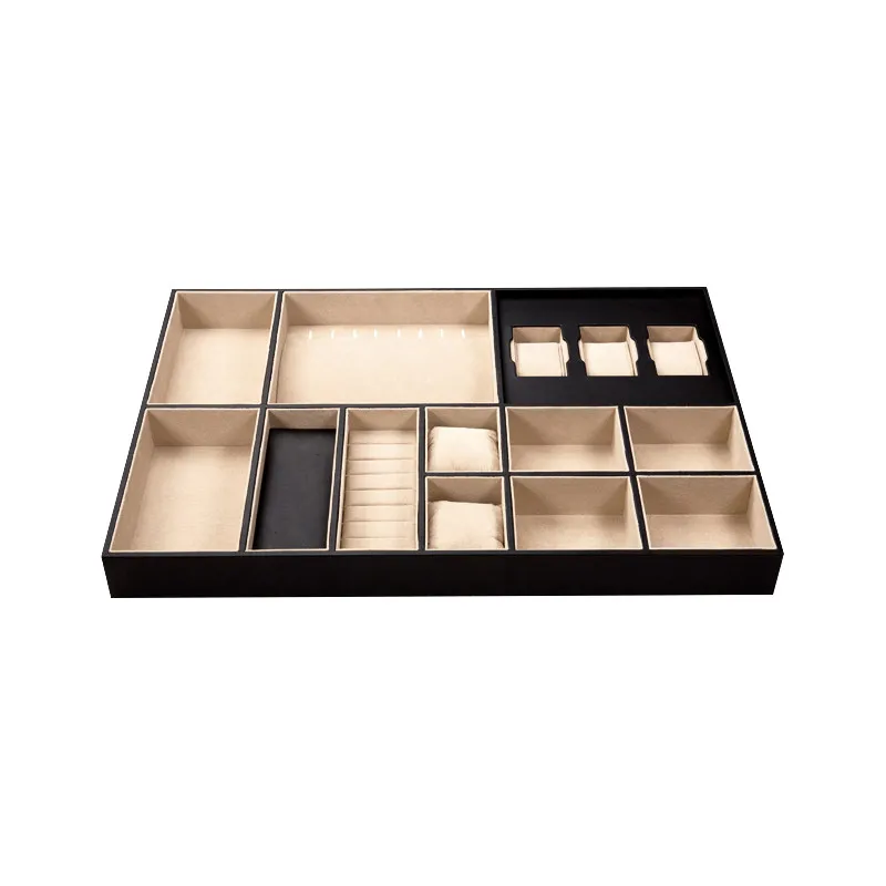 Jewelry storage box customized, high-end leather wardrobe inner drawer separator fleece watch jewelry box tray customized