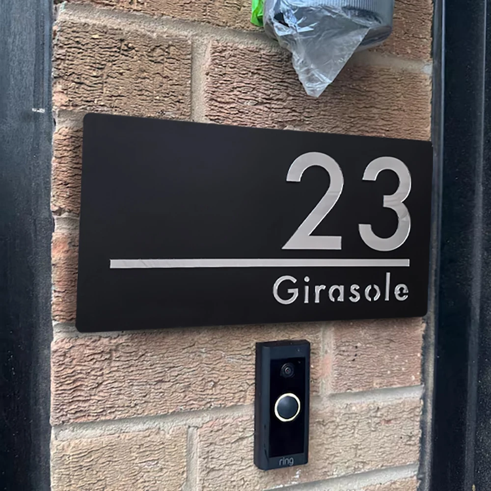 

Изготовленный на заказ высококачественный черный акриловый плавающий адресный номерной знак - 3D-зеркало для входа в дом для номера виллы