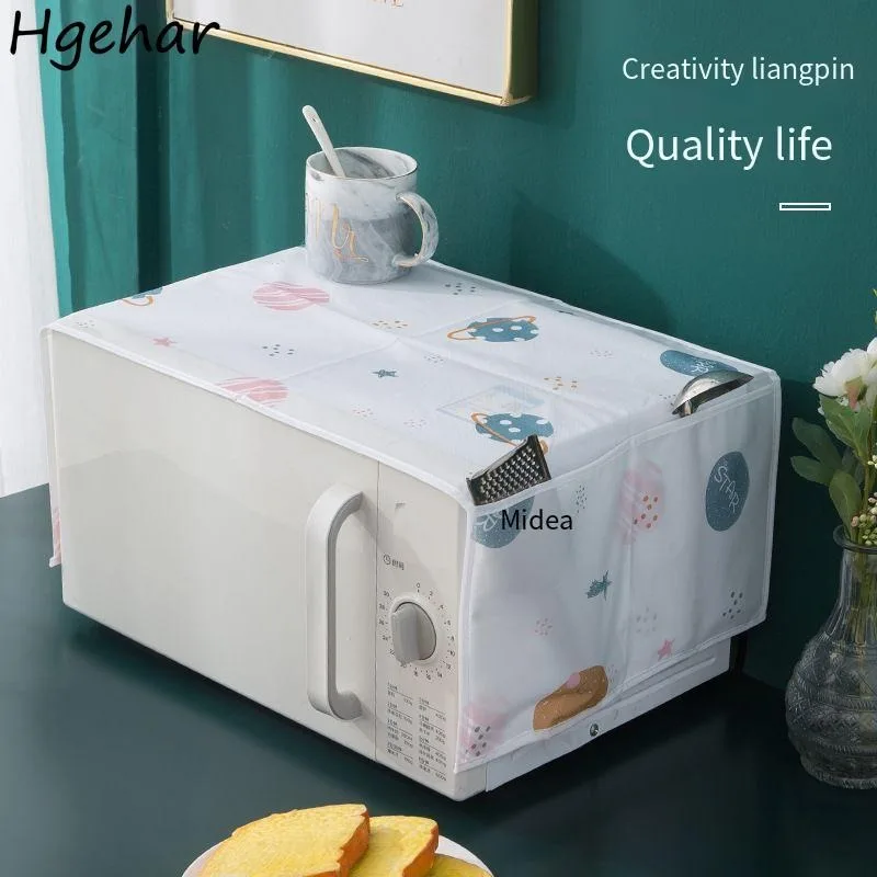 Cubiertas de horno de microondas para el hogar, decoración a prueba de polvo, a prueba de agua y aceite, bolsas de almacenamiento laterales, portátiles, multifunción, simples