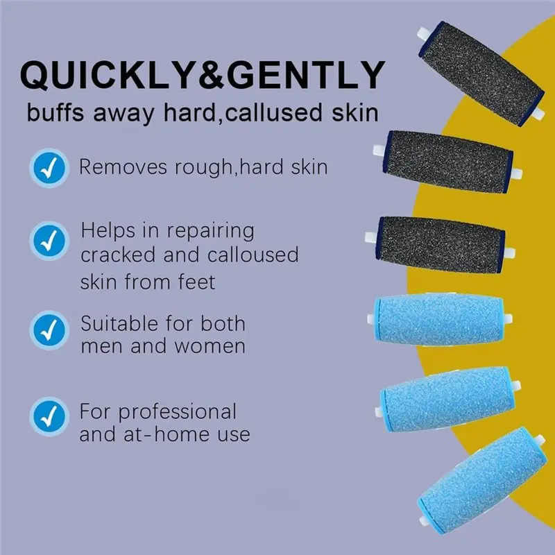 【NEW A39M】 For Amope Pedi Compatible 24 Pack Replacement Roller- Extra Coarse Head Refill Units