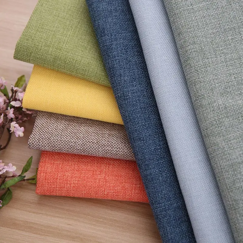 Plain Thickend Cotton Linen Fabric Per Meter for Upholstery Pillowcase Tablecloth Diy Sewing Sofa Cloth Wearable Beige Gray Blue