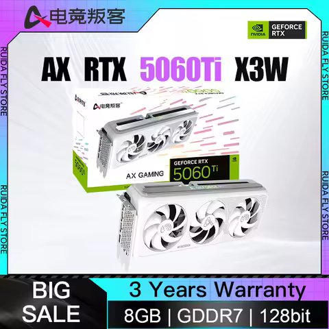 AX GeForce RTX 5060 Ti X3W 8GB Graphic Card Desktop computer GDDR7 28Gbps 8GB Gaming office GPU 128bit 2602MHz
