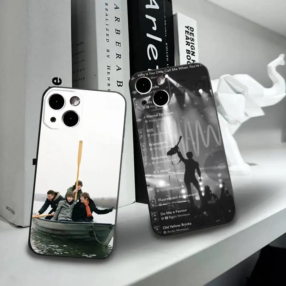 حافظة هاتف عرض خاص من A-Arctic Monkeys لهاتف iPhone16,15,14,13,12 Mini 11 Pro XR,X,XS,MAX 7,8 Plus غطاء سيليكون ناعم أسود