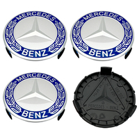 4pcs 75mm Blue wheel Hub Cap Emblem badge for Mercedes Benz C180 C200 E200 E260 E300 ML350 A1714000025 W230 W210 W211 W221 W219