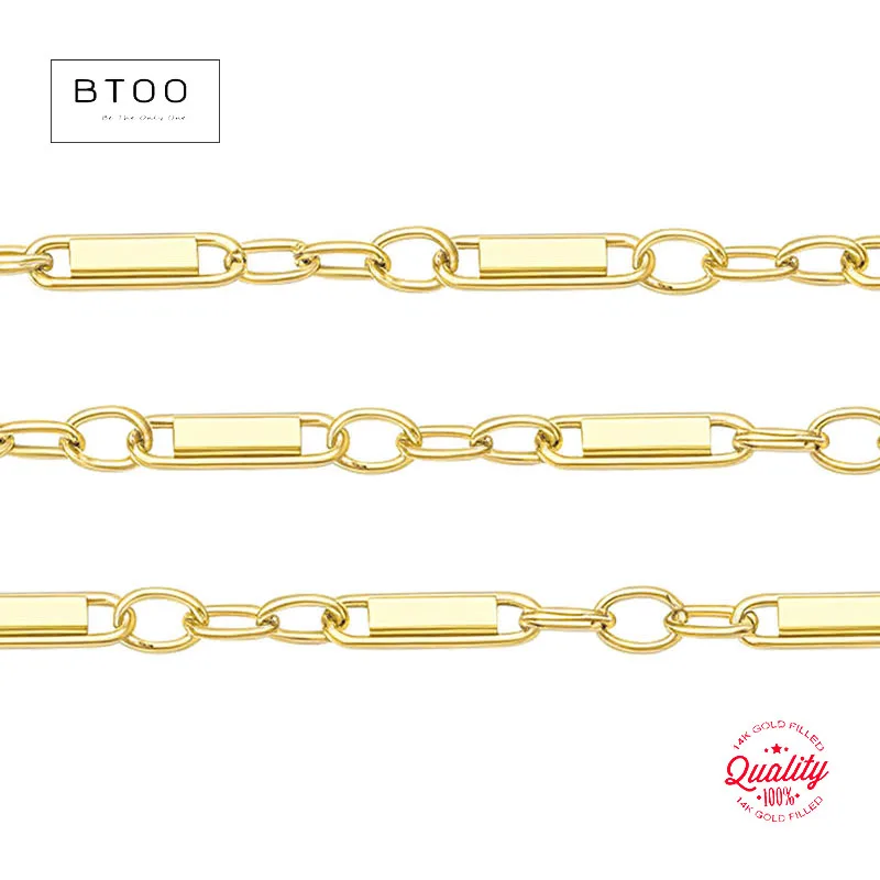 

14k Gold Filled Tube Chain, Bar Cable, 4.8mm x 1.3mm Tube, One Meter For Sale, DIY Unfinished chain For Jewelry Making