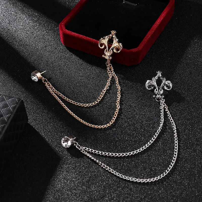 High-end-Kristall Quaste Kette Brosche Pins Männer Anzug Corsage Vintage Strass Abzeichen Luxulry Schmuck Geschenke für Frauen Zubehör – Detail 2