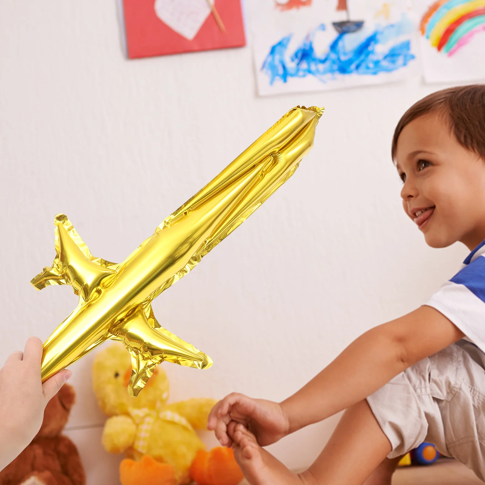 

1set Gold Balloon Costume Sword Boys Plaything Halloween Stage Performance Decor Photo Prop Plastic Costume