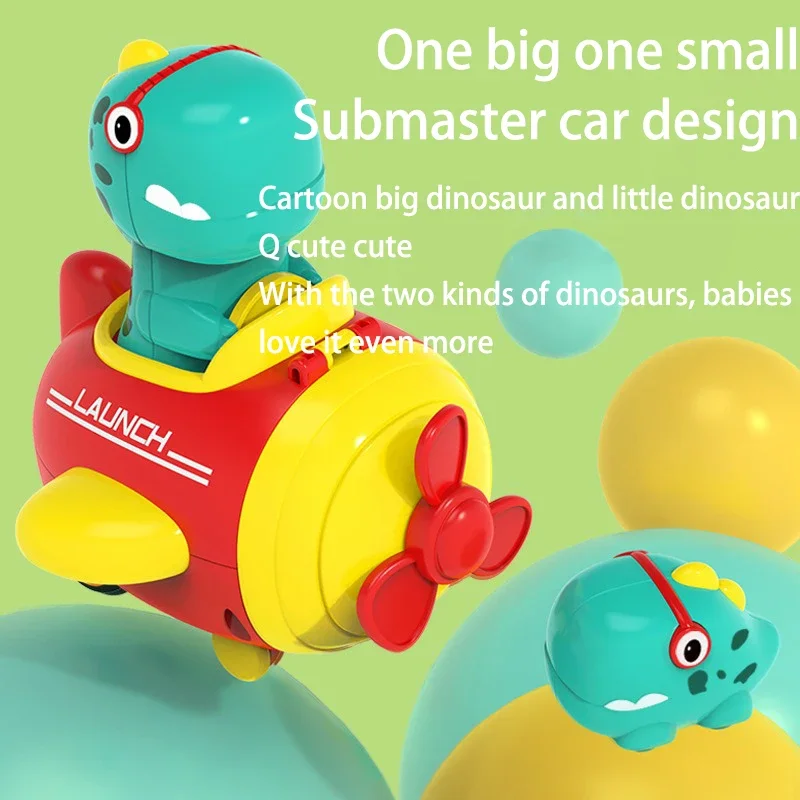 1-3 Year Old Children Press Inertia Simulation Sliding Ejection Toy Car Cartoon Cute Dinosaur Safety Puzzle Early Education Toy