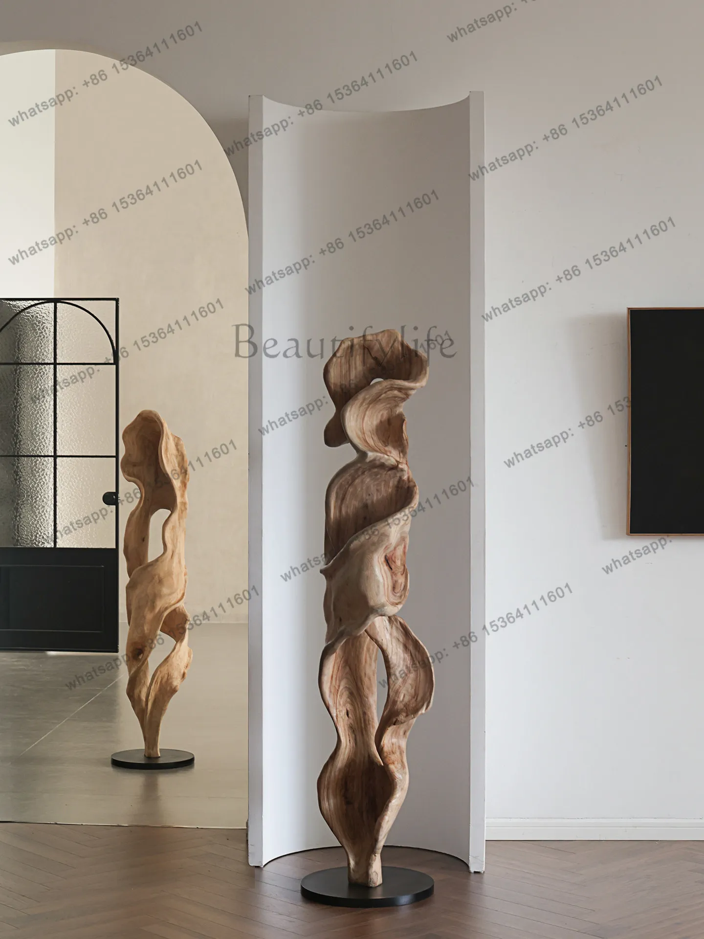 hotWood carving ornaments Floor decoration Sales office Entrance Sculpture artwork