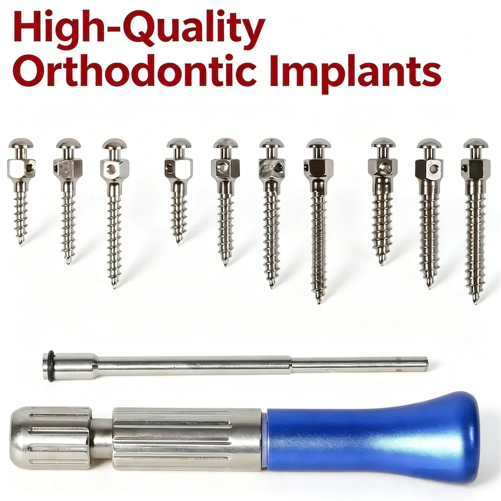 Orthodontic TAD System - 10pcs Titanium Self-Drilling Mini Implants for Bone Anchorage