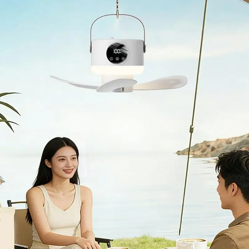 J6PE Energy Saving Hanging Fan Light Rechargeable Ceiling Fan Light With Remote
