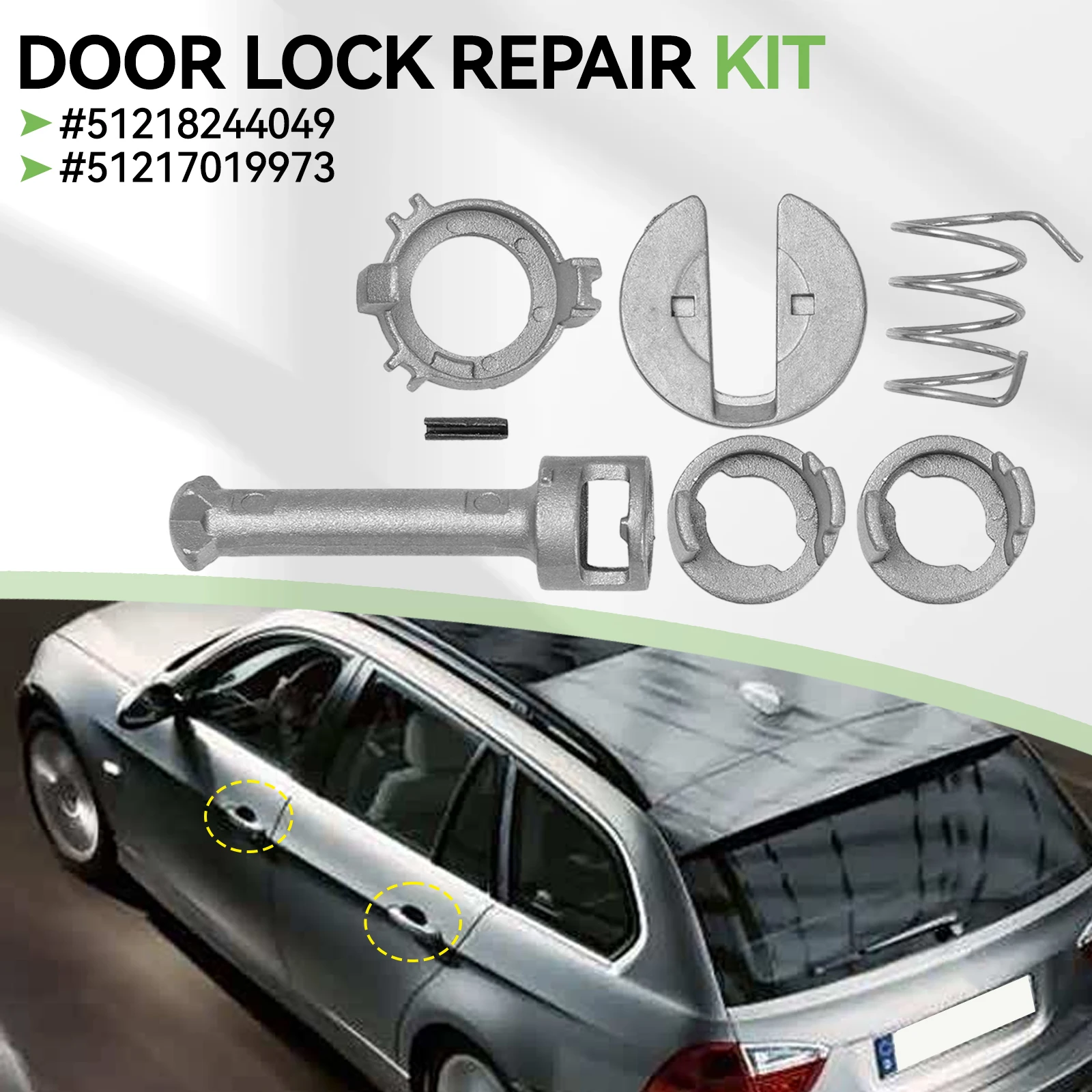 51217019975 51218244049 Front Door Lock Barrel Cylinder Repair Kit L/R For BMW E46 323i 325i 328i 330i M3 1998-06 Hardware Tool view 2