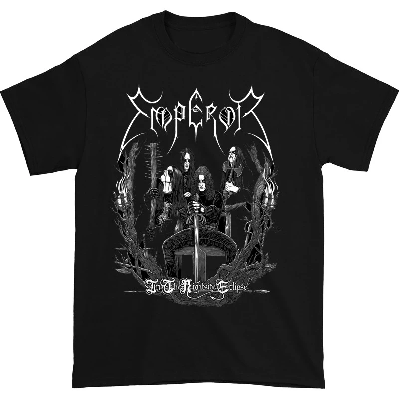 Summer New 1991 Emperor Band - Norwegian Black Metal Rock Dark Style American Retro Men's Short-sleeved T-shirt
