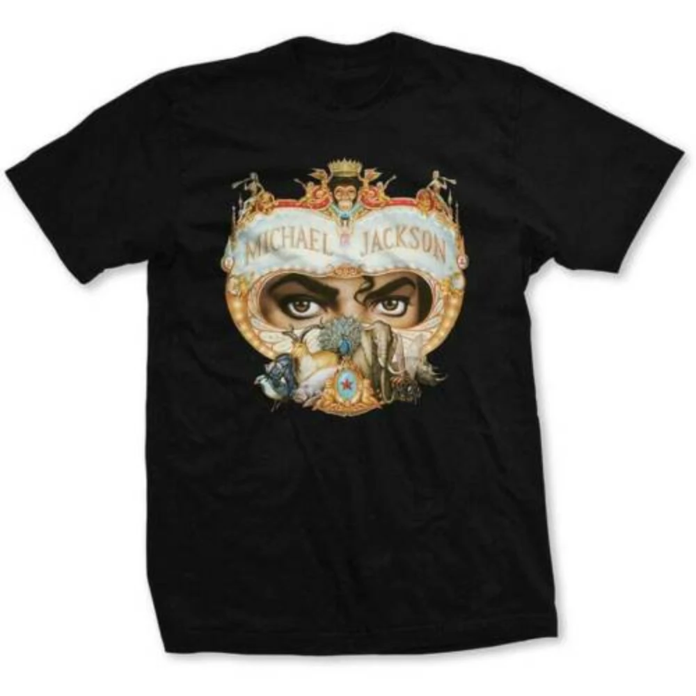 

Michael Jackson Dangerous World Tour Album Black T-Shirt Retro Tee Funny Vintage