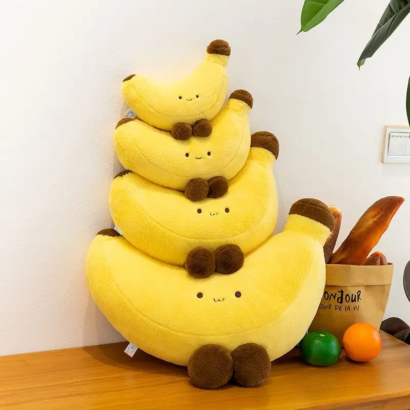 23cm Yellow Plant Banana Plush Toy Cute with Legs Soft Fruit Banana Doll a Birthday and Christmas Gift for Children
