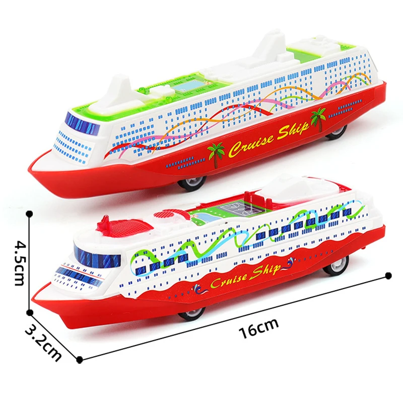 1 pz Cruise Boat Ship Model Collection tirare indietro scorrevole Steamship Gliding Toy regalo per bambini gioco per bambini novità Gag Toys
