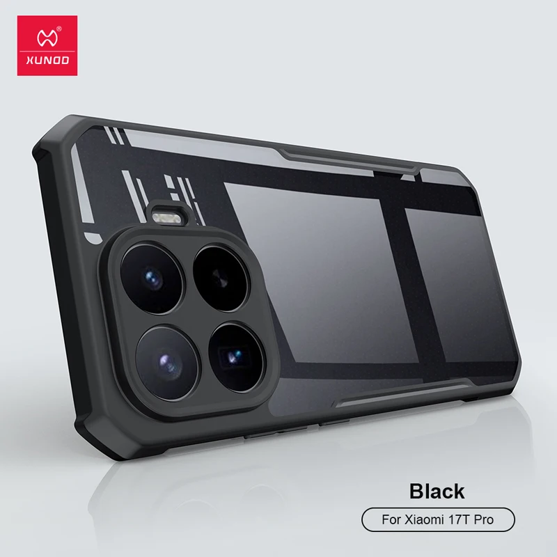 Hülle für Xiaomi 17T Pro Case XUNDD Airbags Stoßfeste Transparente PC+TPU Kameraschutz-Abdeckung für Xiaomi Mi 17T