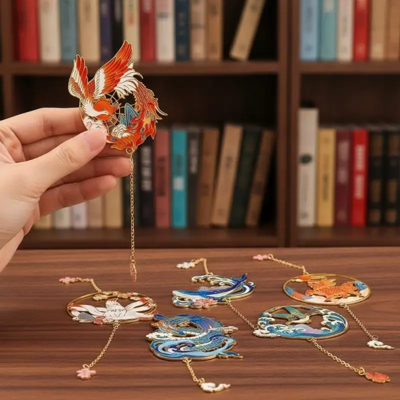 New 1 PCS Vintage Metal Bookmarks Stationery Gift Book Clip Chinese Style Hollow Tag Read Marks Book