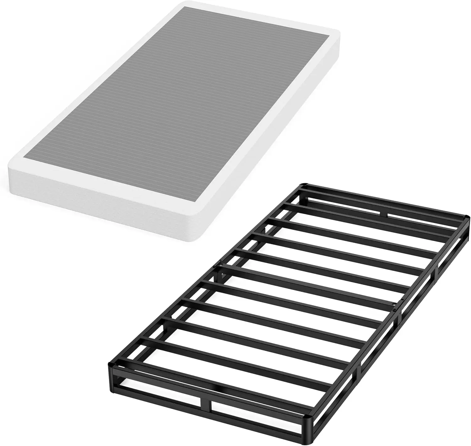 

Twin Box Spring 5 H Low Profile Heavy Duty Metal Box Spring With Cover, Anti Noise & Easy Clean
