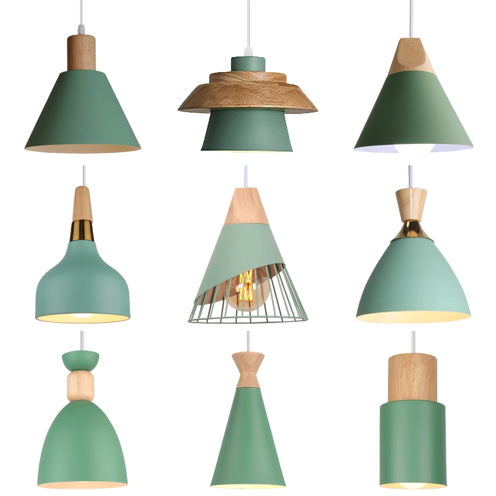 

Modern Wood Pendant Lights Nordic Hanging Lamps Bedroom Kitchen Living Room Indoor Lighting E27 LED Loft lampara colgante techo