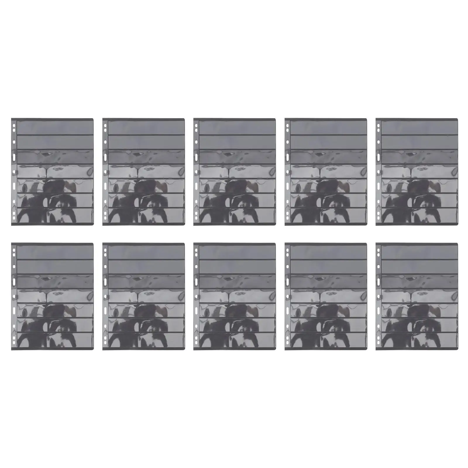 

Plastic Album Pages Reusable Clear Design Seven Rows Coin Holder Premium Materials Long Term Use Affordable