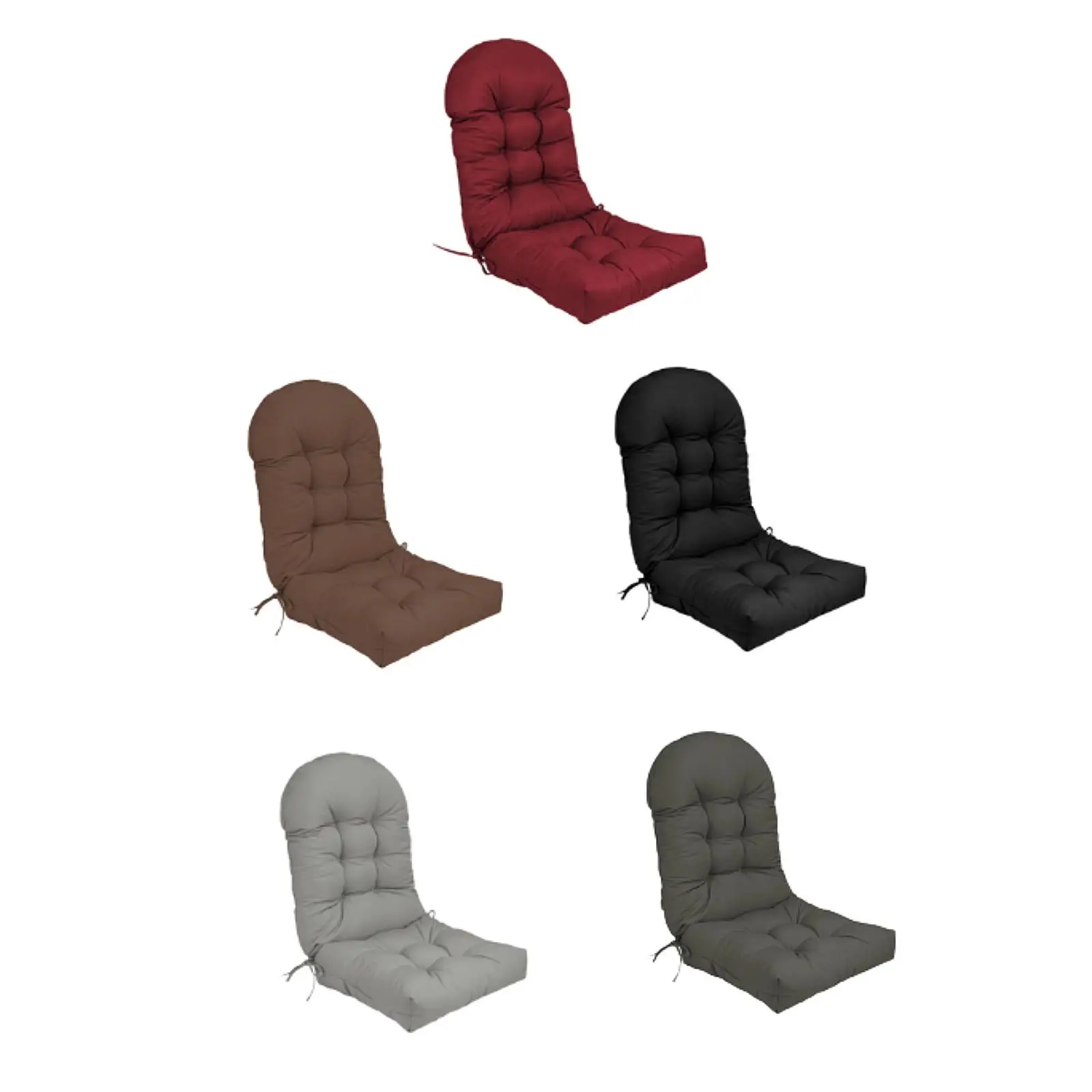 High Back Chair Cushion Comfortable with Ties Chaise Lounger Cushion for Courtyards Garden Living Room Indoor Outdoor Furniture