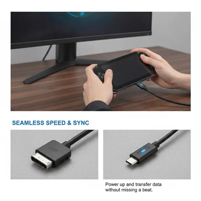 Cable de Carga USB para PSVITA 1000, Carga Rápida, Sincronización de Datos de Alta Velocidad, Cable de Repuesto para Consola de Juegos Portátil