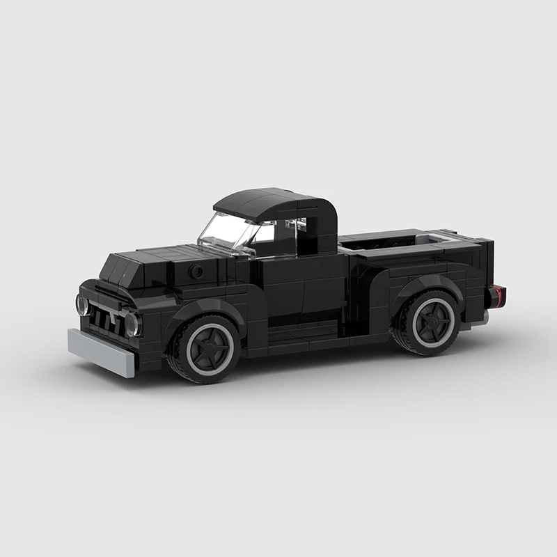 Pickup Truck MOC F100 Mini Van City Tool Car Black Speed Champions Power Building Blocks Bricks Vehicle Technique Kids Toys Gift