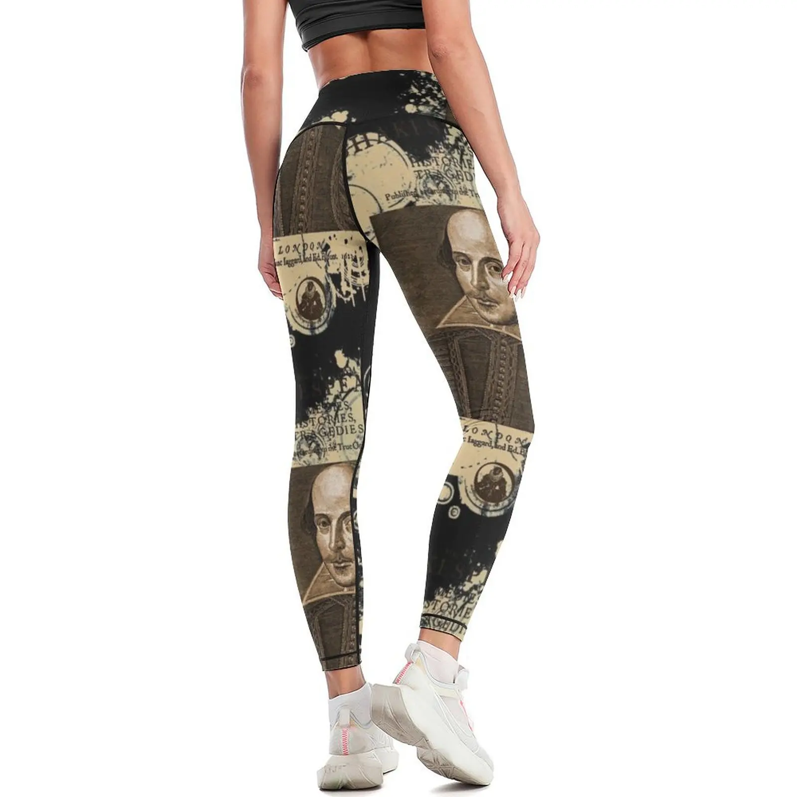 Shakespeare First Folio Front Piece Leggings Ropa deportiva para mujer Pantalones para correr Leggings para mujer