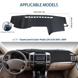 Car Inner Dashboard Cover For Toyota Land Cruiser  Prado 120 J120 2003~2009 Car Dashboard Cover Mat Sun Shade Pad Instrument Pan