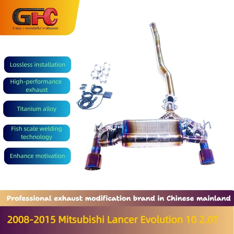 

GFC Catback Exhaust System for 2008-2015 Mitsubishi Lancer Evolution 10 High-Performance Titanium alloy Catback Exhaust System