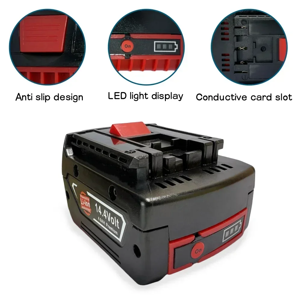 Rechargeable Li-ion Battery For Bosch GBH GDR GSR 1080 DDS180 BAT614G BAT607 BAT607G 14.4V 4800mAh electric drill Battery k