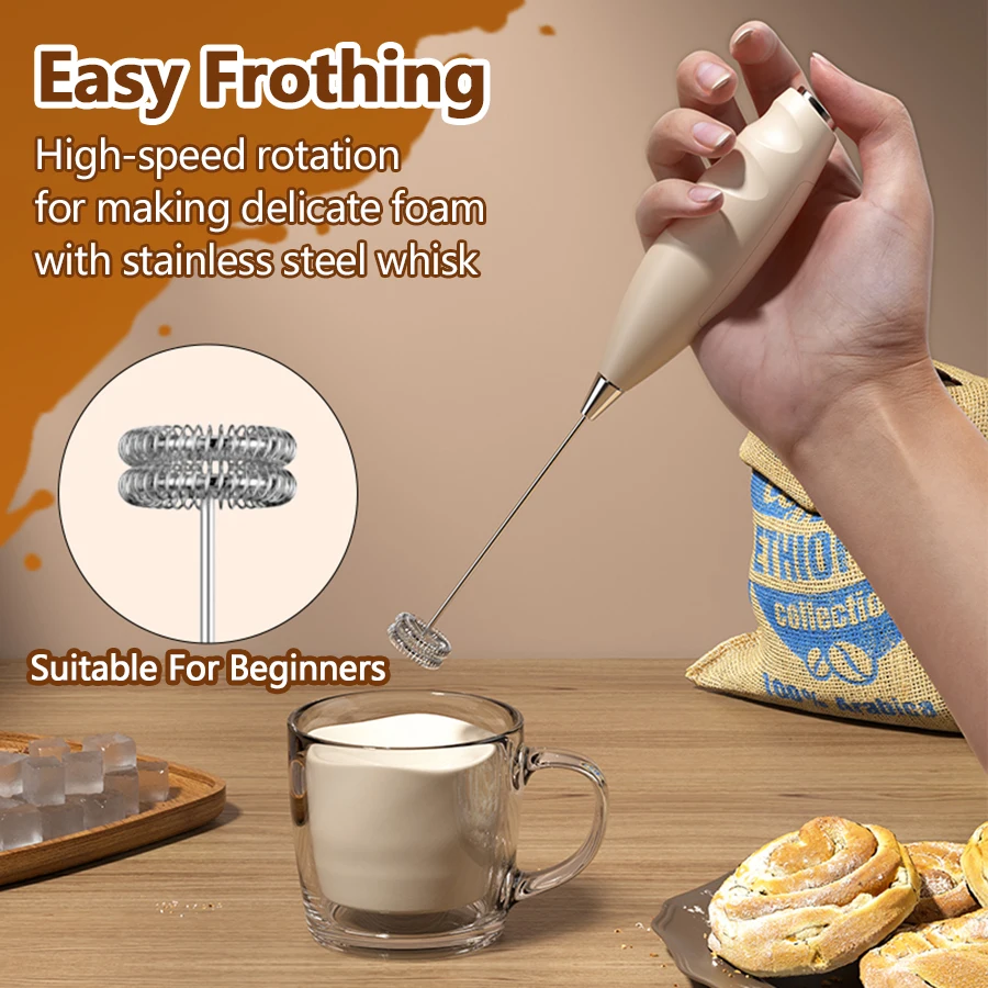 Mi Milk Frother Handheld Foam Maker For Latte Mini Whisk Coffee Cappuccino Frappe Matcha Hot Chocolate Egg Beater Drink Mixer
